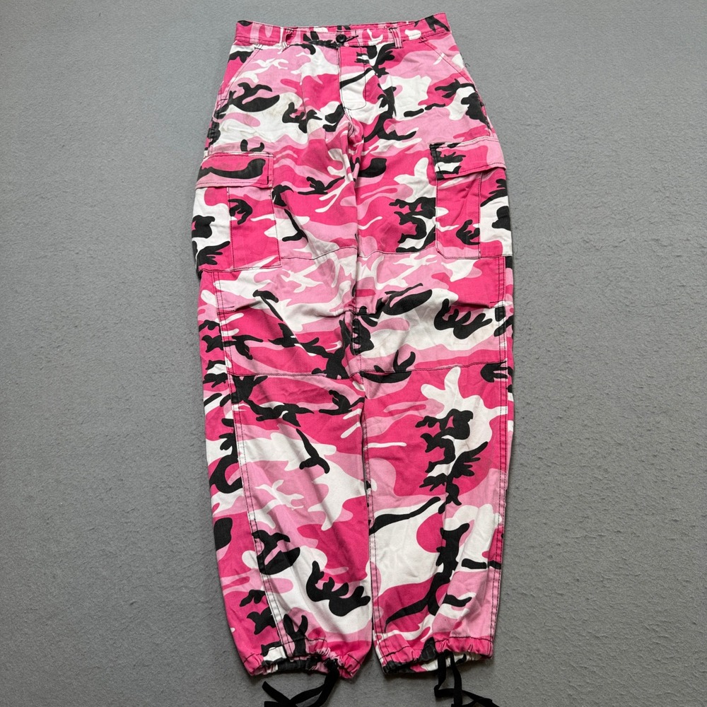 Y2K Rothco Cargo Pants Men's S Pink Camo Button Fly BDU Combat Military Trousers